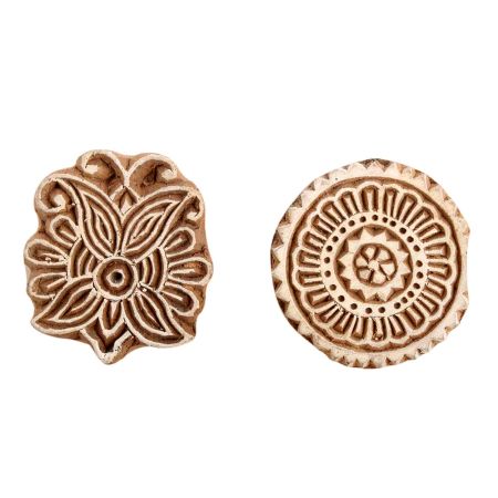 Set of 2 Piece New Mix Wooden Printing Block